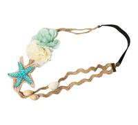 PAMINGONO Seashell Hair Band Hair Accessories for Women Elegant Bohemian Beach Artificial Pearl and Rhinestone Accents Comfortable Elastic Design for Travelling and Photo Props