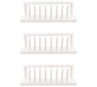 PAMINGONO Set of 3 Plastic Test Tube Rack Holders for Laboratory Use, Design with Sturdy Construction, for School Equipment and Organising Empty Tubes
