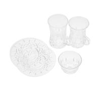 PAMINGONO Set of 4 Turkish Coffee Cups Saucers Glass Tea Coffee Mugs Vintage Design for Tea Coffee Latte