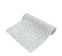 PAMINGONO Shiny Silver Resin Nail Art Table Mat Full Rhinestone Decoration Eco-friendly Adhesive Backing Diamond Nail Practice Pad Desktop Use