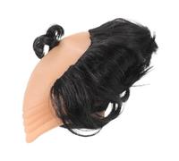 PAMINGONO Short Black Synthetic Grandpa Role Wig with Realistic Bald Cap for Men Cosplay Costume, Birthday Party, April Fools Prank, Adult Old Man Hairpiece