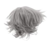 PAMINGONO Short Grey Wig for Older White Women Curly Synthetic Hair with Breathable Cap Realistic Texture Elderly Costume Grandma Wig for Cosplay and Daily Wear
