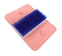 PAMINGONO Shower Foot Massager Mat Non-Slip Suction Cups and Hard Bristle Brush Pink Exfoliating Foot Scrubber Pad for Dead Skin Removal and Acupoint Massage and Pressure Point Mat