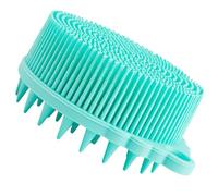 PAMINGONO Silicone Bath Brush with Soft Sensory Touch for Gentle Head and Body Cleaning, Practical Round Double-Sided Design in Light Green, for Newborn Bath Essentials and Sensitive Skin