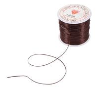 PAMINGONO Silicone Hair Extension Elastic Wire 0.6mm Flat Stretchable Beading Thread Brown Reusable Seamless Fireline Wire for Hair Extensions Diy Braiding and Volume Styling