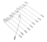 PAMINGONO Silver Copper Brooch Pins 10pcs Fashion Style Long Needle Pin Easy to Use and Sew for Saree Women Dress Accessories