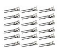 PAMINGONO Silver Iron Hair Clips Easy to Open Fork Design 50pcs Clips with No Kinks Lightweight Accessories for Professional Hair Styling and Make-up