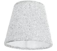 PAMINGONO Small E14 Lampshade Vintage Light Cover for Desk and Floor Lamps, Silver Glitter, Decorative and Not Easy to Fray or Break, Replacement Lamp Shade for Living Room and Study Room