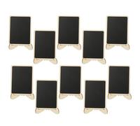 PAMINGONO Small Message Boards Memo Boards Black PVC Double Sided Chalkboard Signs 10pcs with Bases for Shop and Office Desktop Use