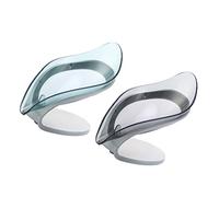 PAMINGONO Soap Strainer Suction Cup Soap Racks Leaf Shape 12X10X13.5Cm PP Material Creative Simple Elegant Design Home Decor Wash-Basin Storage Holder 2Pcs