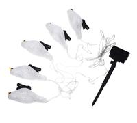 PAMINGONO Solar LED Robin String Lights Outdoor Garden Decoration, 5-Count White Bird-Shaped Lamp String with Stakes for Patio and Yard