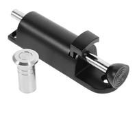 PAMINGONO Spring-Loaded Zinc Alloy Door and Window Latch with Long Elastic Time and Sturdy Design for Home Decoration, Black Slide Bolt Gate Ground Latch Suitable for Secure Locking