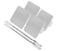 PAMINGONO Stainless Steel Cosmetic Mixing Plate with Spatula for Manicure Pigments, Hard to Break or Deform, for Personal Traveling and Shows, Silver Makeup Palette