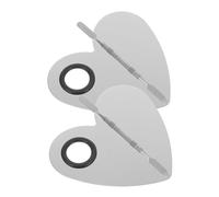 PAMINGONO Stainless Steel Manicure Pallet Nail Art Dishes 4pcs Mixing Palette Stick Heart-shaped Makeup Ring Set for Professional Nail Coloring Tool