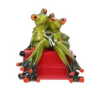 PAMINGONO Storage Box and Saving Resin Large Capacity Couple Frogs with Lid, Adorable Home Decor Money Box for Desktop