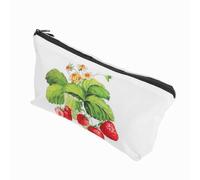 PAMINGONO Strawberry Print Small Makeup Bag Portable Travel Toiletry Organizer Pouch for Women with Adorable Fruit Design and Versatile Storage for Cosmetics and Essentials