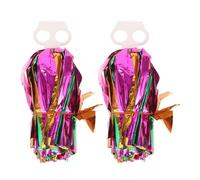 PAMINGONO Team Dance and Performance Cheer Dancers for Cheerleaders 2pcs Poms Metallic Finish Plastic Lightweight with Handle Design at Both Ends Routines