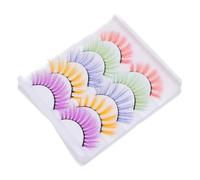 PAMINGONO Thick Fake Lash Dense Eyelash 5 Pairs Simulation Fur False Lashes 4.00X1.30Cm Soft Lightweight Long Time Use Hooded Eyes Party and Daily Life