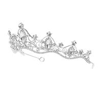 PAMINGONO Tiara for Women Baroque Diamond Crown Bridal Headdress Headpiece Wedding