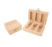 PAMINGONO Tooth Fairy Keepsake Box with 2 Glass Bottles, Wooden Umbilical Cord and Milk Teeth Storage Organizer for Memorial and Girl Boy Keepsake