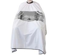 PAMINGONO Transparent Barber Cape with Viewing Window Water-Resistant Hair Cutting Smock for Salon and Home Use Lightweight Breathable Hairdressing Cloak Anti-Wrinkle and Anti-Static