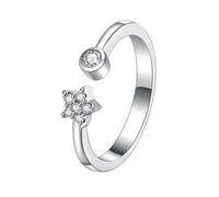 PAMINGONO Trendy Silver Simple Ring for Women Made of Copper with Lasting Color Retention Decorative Opening Finger Ring Suitable for Occasions