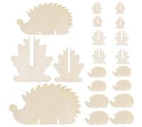 PAMINGONO Unfinished Wooden Hedgehog Slices for DIY Crafts Projects, Blank Surface for Dyeing and Easy to Paint, Khaki Wood Pieces for Creative Wooden Decorations