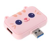 PAMINGONO USB-C Expansion Hub Docking Station with USB 3.0 Ports Pink Multi-Port USB Hub Adapter for Laptop Fast Data Transfer Compatible with Desk Use