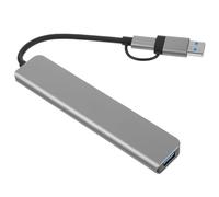 PAMINGONO USB Type C USB Hub Multi-port Adapter Docking Station 7 in 1 Plug and Play with Abs Material Connect Multiple Devices Efficiently for Laptop
