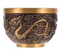 PAMINGONO Vintage Chinese Copper Dragon Phoenix Tea Cup Lightweight Craft for Traditional Tea Tasting Elegant Home Decor and Reusable Retro Drinkware and Festive Celebrations