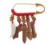 PAMINGONO Vintage Safety Pin Brooch for Mom Gentle Solid Material Diaper Pin with Protective Lock Symbolic Blessing Lapel Accessory for Party and Daily Use