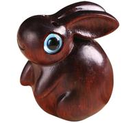 PAMINGONO Vintage Wooden Rabbit Pendant Keychain with Small Bunny Figurine Design, Creative and Delicate DIY Adornment for Bag Pendant or Unique Animal Statue Decor