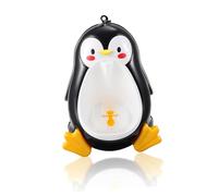 PAMINGONO Wall-Mounted Penguin Shaped Boy Urinal Potty Trainer for Boys and Girls Black Cartoon Standing Toilet with Urinal Groove for Potty Training at Home and Nursery