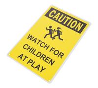 PAMINGONO Warning Metal Street Sign for Caution Playing Symbol Sturdy Iron Traffic Sign for Slow Driving for Road and Business Use