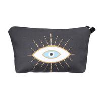 PAMINGONO Water-Resistant Portable Toiletry Bag with Evil Eye Print, Multi-Pocket Travel Cosmetic Pouch for Personal Care and Makeup Storage