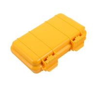 PAMINGONO Waterproof Sealed Safety Box Small Hard Case with Foam Insert, Yellow Outdoor Survival Dry Container for Travel, Boating, and Camping Gear Storage