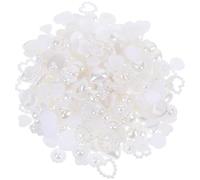 PAMINGONO White Abs Pearl Heart Nail Gems, Easy to Use Nail DIY Charms for Women, Creative and Delicate and Heart-shaped Decorations Suitable for Personal and Professional Use