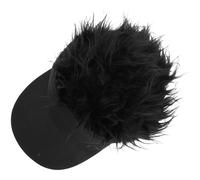 PAMINGONO Wig Baseball Cap with Unique Spiked Hair Decoration Portable Black Duckbill Hat for Men and Women Sun Blocking Peaked Cap for Outdoor Activities Travel Hiking and Casual Wear