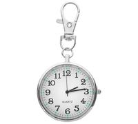 PAMINGONO Women’s Nurse Pocket Watch Keychain with Dial and Second Hand | Stainless Steel and Glass Build, Clip on Convenience, Silver Finish, for Key Sets, Bags, School Exams Random Color