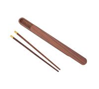 PAMINGONO Wooden Chopsticks Box with Pull Type Case Utensil Holder for Fork Spoon Storage Kitchen Organizer Portable Flatware Container Brown for Travel School Office