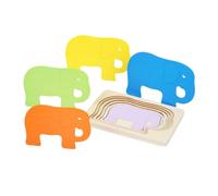 PAMINGONO Wooden Elephant Jigsaw Puzzle Educational for Lightweight Construction Bright Colors for Creative Learning and Imagination Development Suitable for Year Old