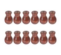 PAMINGONO Wooden Pull Cord Knobs Minimalist Style for Blinds and Curtains 12pcs Finely Crafted Brown Wood Cord Drops, Reliable to Use for Bedroom and DIY Window Treatments