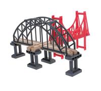 PAMINGONO Wooden Train Bridge Accessories Set Railway Bridge Model with Suspension Compatible with Wooden Train Tracks for DIY Layout Educational Enhancing Creativity and Spatial Skills