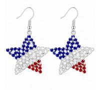 Paminify Red White Blue Patriotic Earrings for Women