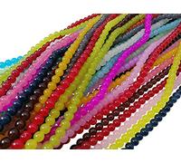 Pamir Tong 1000PCS Glass Round Beads Bulk, Imitative Jade Bracelet Loose Beads for Jewelry Making Earring, Necklaces, and DIY Crafts (8mm)