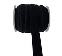 PAMIR TONG 25 Yards 5/8'' Fold Over Elastic FOE Headband Baby Hairbow Soft Foldover Elastic Binding Webbing Tape Craft Sewing (Black)