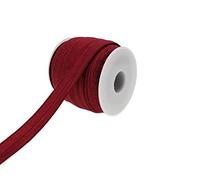 PAMIR TONG 25 Yards 5/8'' Fold Over Elastic FOE Headband Baby Hairbow Soft Foldover Elastic Binding Webbing Tape Craft Sewing (Maroon)