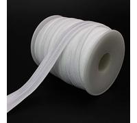 PAMIR TONG 25 Yards 5/8'' Fold Over Elastic FOE Headband Baby Hairbow Soft Foldover Elastic Binding Webbing Tape Craft Sewing (White)