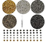 Pamir Tong 5000pcs 3mm Assorted Round Crimp Beads, Copper Rondelle Space Stopper Beads Clamp Ends Metal Bead Spacers for DIY Jewelry Making, Bracelet, Necklace Crafts Supplies#347.