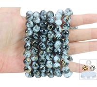 PAMIR TONG Pamir Tong 300PCS 10mm Glass Beads for Jewelry Making,Round Smooth Beads, Bracelet Space Loose Beads for Jewelry Making Earring, Necklaces, DIY Crafts & Gifts #384, GD384